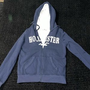 Faux Shearling-Lined Zip-up Logo Graphic Hoodie
